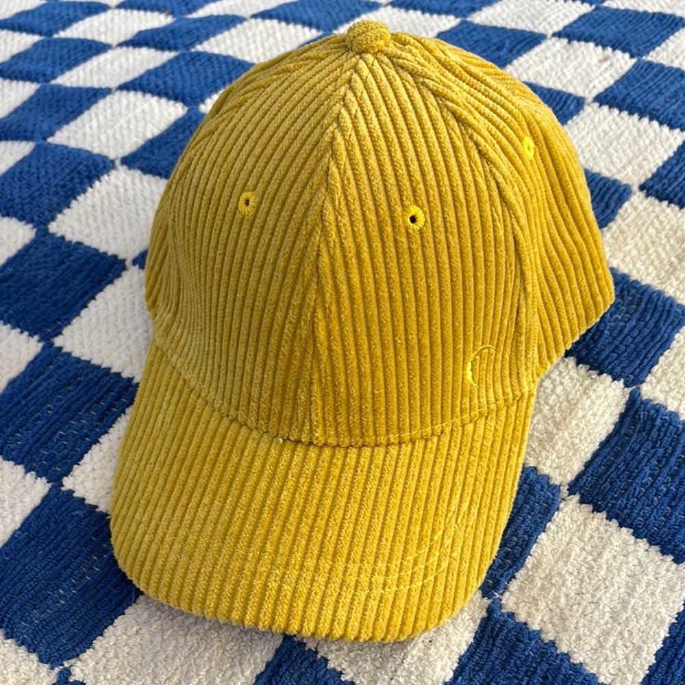 Zyia mustard green yellow hat corduroy NEW